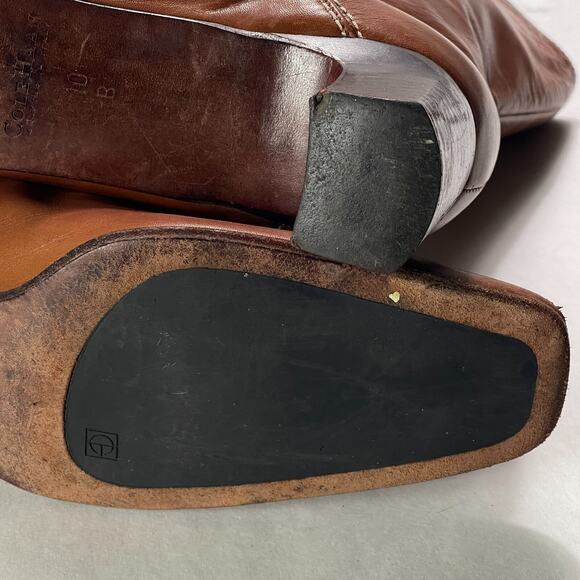 Cole Haan Boots Womens 10 B 10B Country Italy Ankle Bootie Heels Brown Leather - Picture 9 of 10